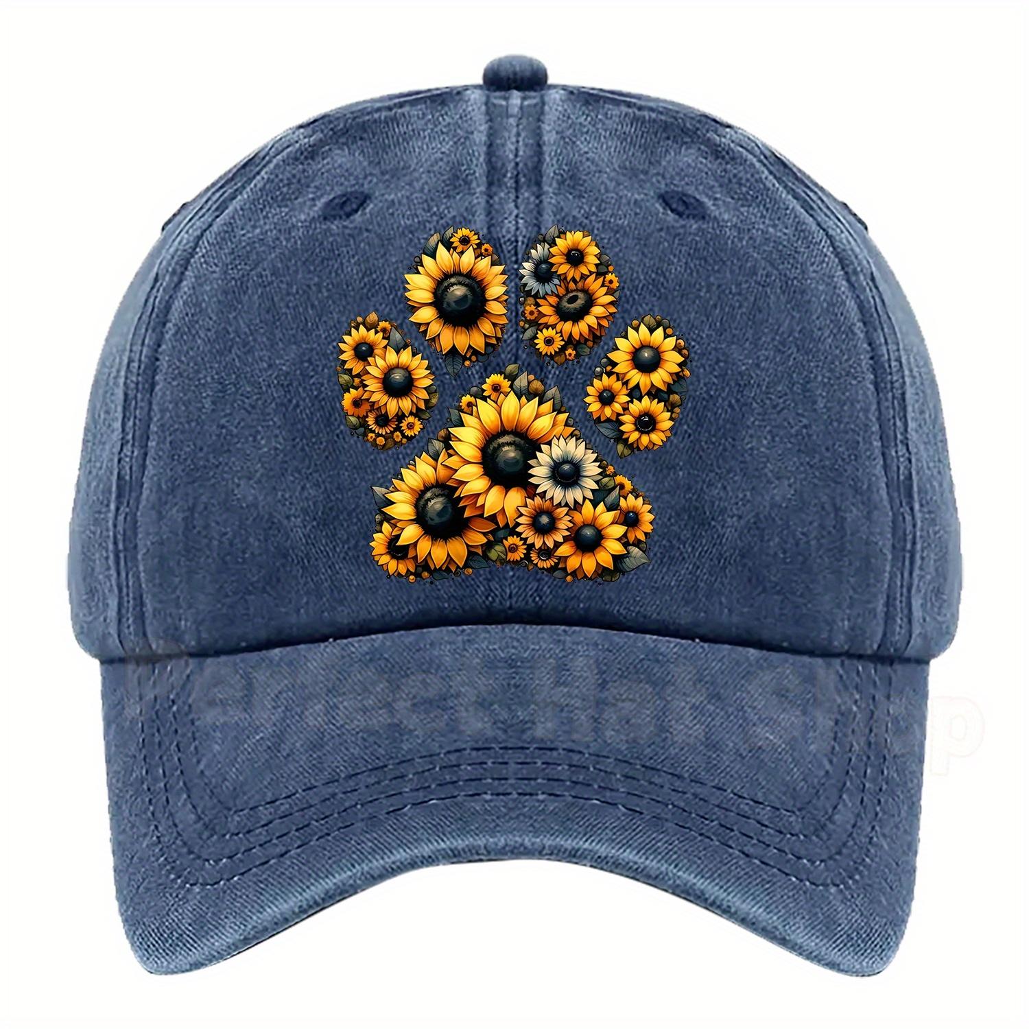 Adjustable Sunflower Paw Print Baseball Cap Lightweight Machine Washable Cotton Multiple Colors Available for Casual Wear One Size
Adjustable Sunflower Paw Print Baseball Cap Lightweight Machine Washable Cotton Multiple Colors Available for Casual Wear One Size