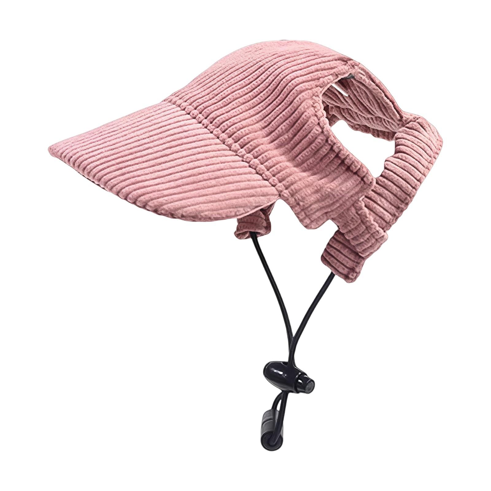 Шляпа для собаки, Улучшенные шляпы для собак кошек летняя пляжная шляпа с отверстиями для ушей, Регулируемый щенячий солнцезащитный чепчик головной убор XS розовый