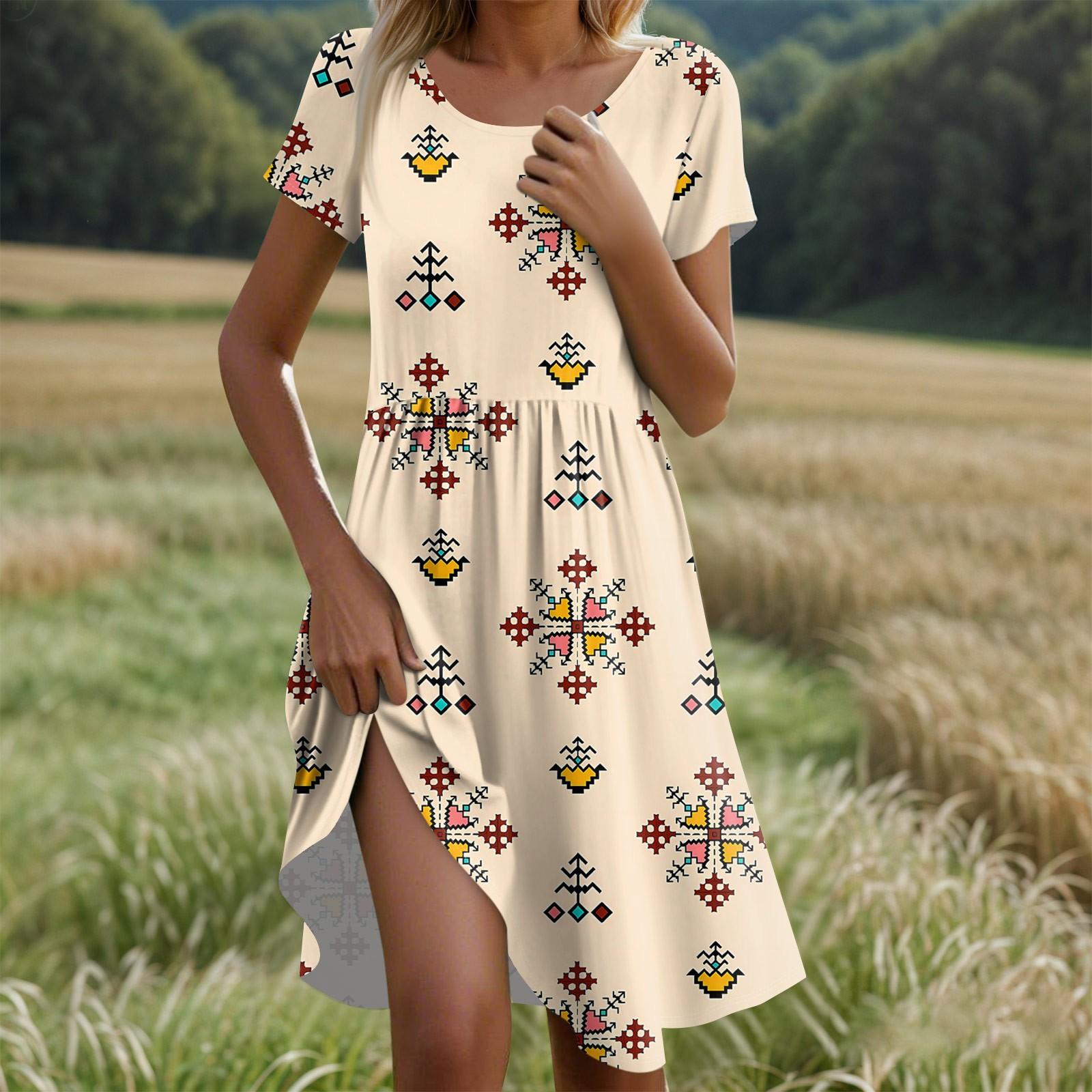 Женское повседневное модное платье миди с круглым вырезом и коротким рукавом в стиле ретро с принтом M
Женское повседневное модное платье миди с круглым вырезом и коротким рукавом в стиле ретро с принтом M