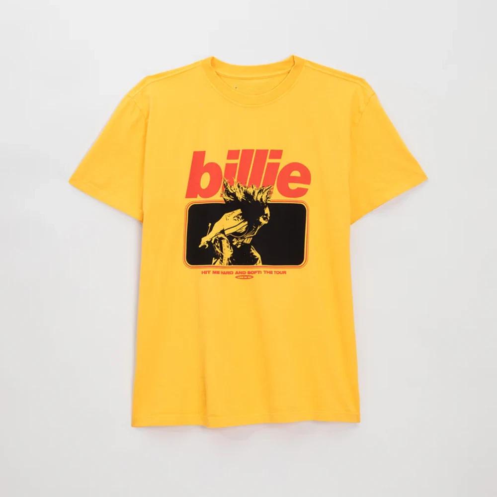 Billie Eilish, Live In 3D Hair Whip Mustard T-T-Shirt For Fans Reprint 3XL
Billie Eilish, Live In 3D Hair Whip Mustard T-T-Shirt For Fans Reprint 3XL
