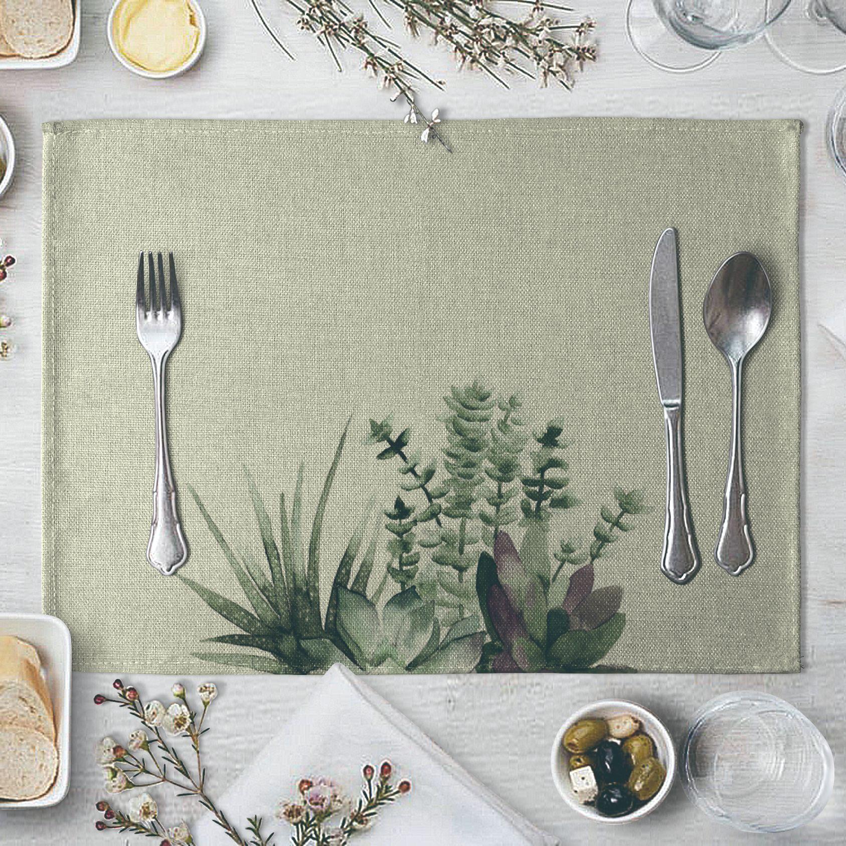 Dining Table Mat Linen Placemat Succulents Cactus Plants Pattern Table Mat Table Napkin for Wedding Kitchen Cup Mat Party Decor 2pcs 30x45cm
Dining Table Mat Linen Placemat Succulents Cactus Plants Pattern Table Mat Table Napkin for Wedding Kitchen Cup Mat Party Decor 2pcs 30x45cm
