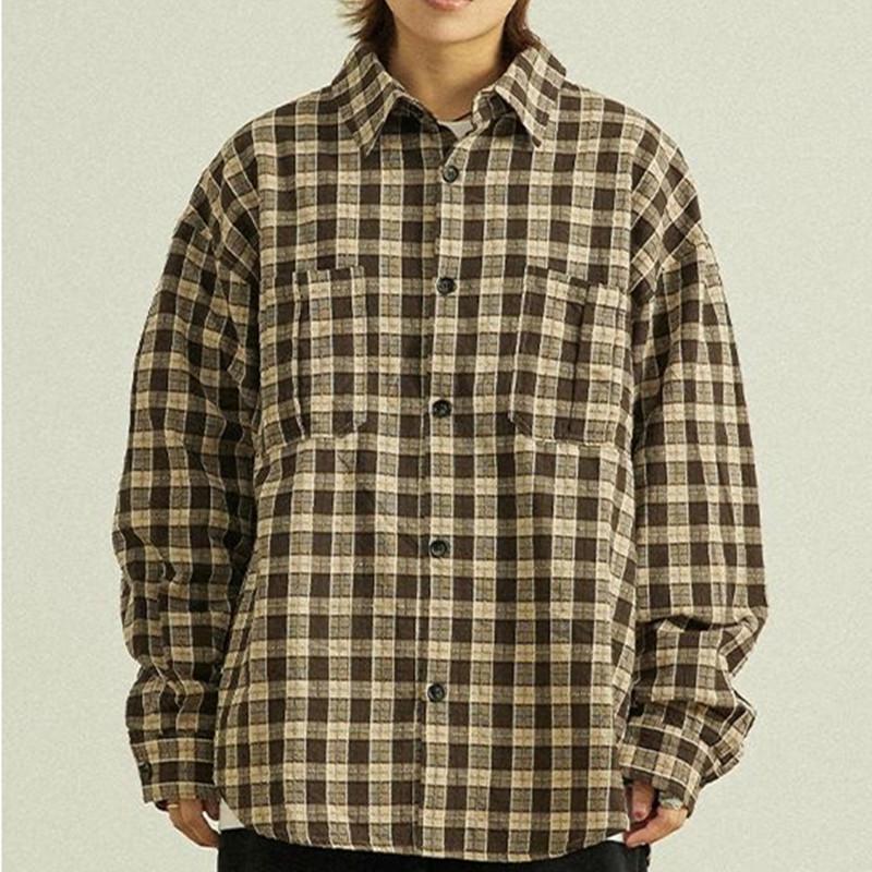 Unisex Japanese Retro Plaid Long Sleeve Shirt - Casual, High-End, Versatile, and Loose Fit L коричневый
Unisex Japanese Retro Plaid Long Sleeve Shirt - Casual, High-End, Versatile, and Loose Fit L коричневый