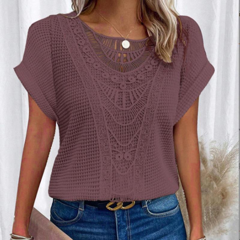 New Ladies Lace Splicing Crew Neck Short Sleeve Tee Casual Wear 2XL фіолетовий
New Ladies Lace Splicing Crew Neck Short Sleeve Tee Casual Wear 2XL фіолетовий