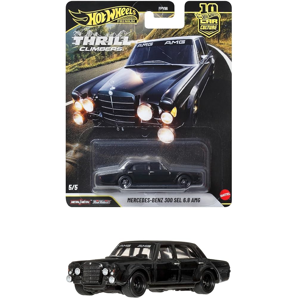 Hot Wheels Car Culture Thrill Climbers Mercedes-Benz 300 SEL 6.8 AMG Toy Vehicle Miniature Black
Hot Wheels Car Culture Thrill Climbers Mercedes-Benz 300 SEL 6.8 AMG Toy Vehicle Miniature Black