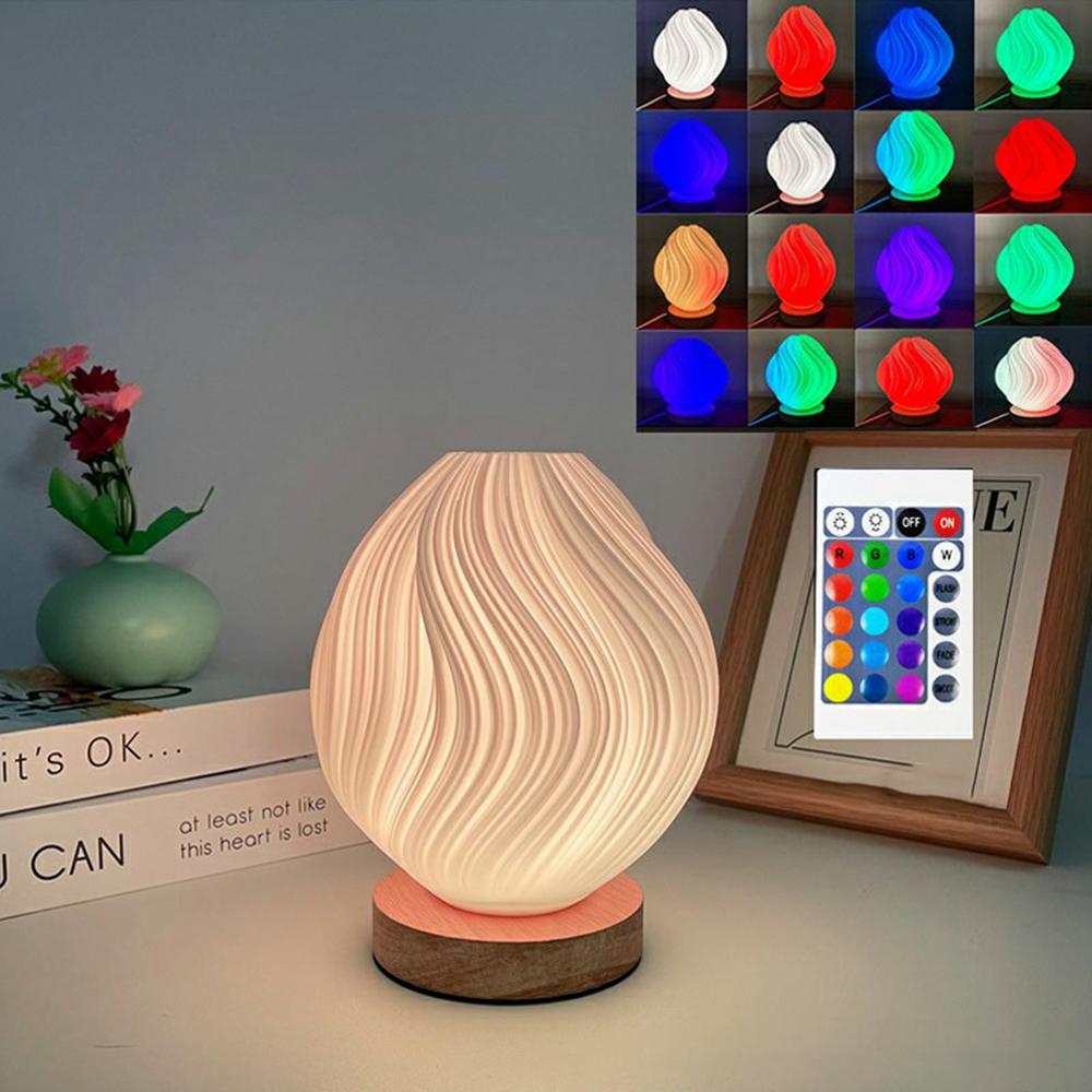 Creative Wooden Nordic Table Lamp Flower Bud Light 16 Color Ambiance Lamp with Remote Control A
Creative Wooden Nordic Table Lamp Flower Bud Light 16 Color Ambiance Lamp with Remote Control A