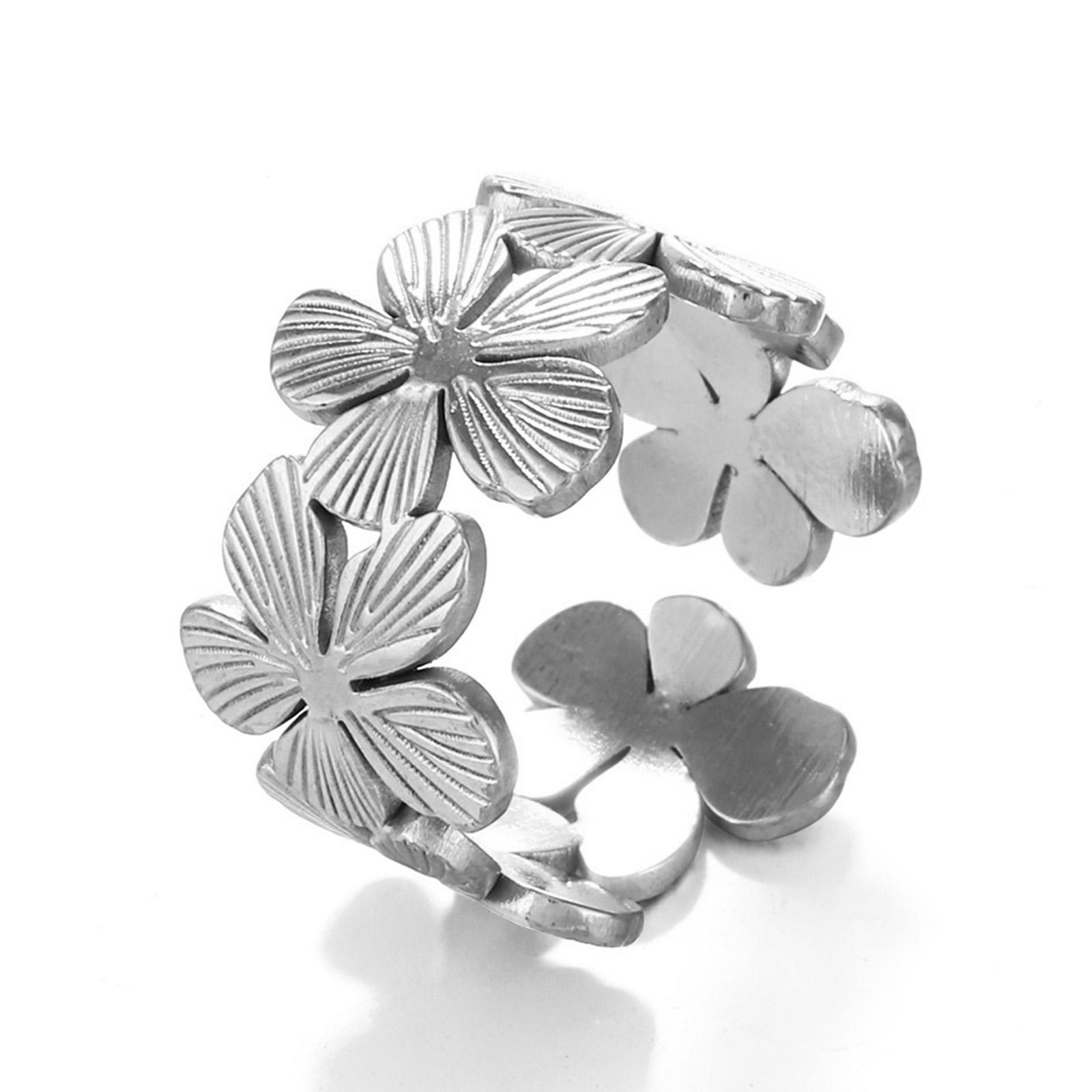 304 Stainless Steel Ins Style Open Rings For Women Men Fashion Jewelry Flower Stripe Rings Gift Party Accessory, 1 Piece 1.7cm Dia.
304 Stainless Steel Ins Style Open Rings For Women Men Fashion Jewelry Flower Stripe Rings Gift Party Accessory, 1 Piece 1.7cm Dia.