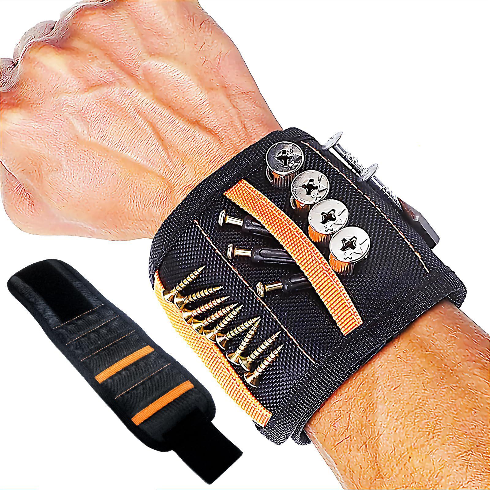Powerful Magnetic Wrist Charged Woodworking Multifunctional Tools Hardware Tools Suction Nail Bracers Nail Pickers Black+orange line*10 magnets
Powerful Magnetic Wrist Charged Woodworking Multifunctional Tools Hardware Tools Suction Nail Bracers Nail Pickers Black+orange line*10 magnets