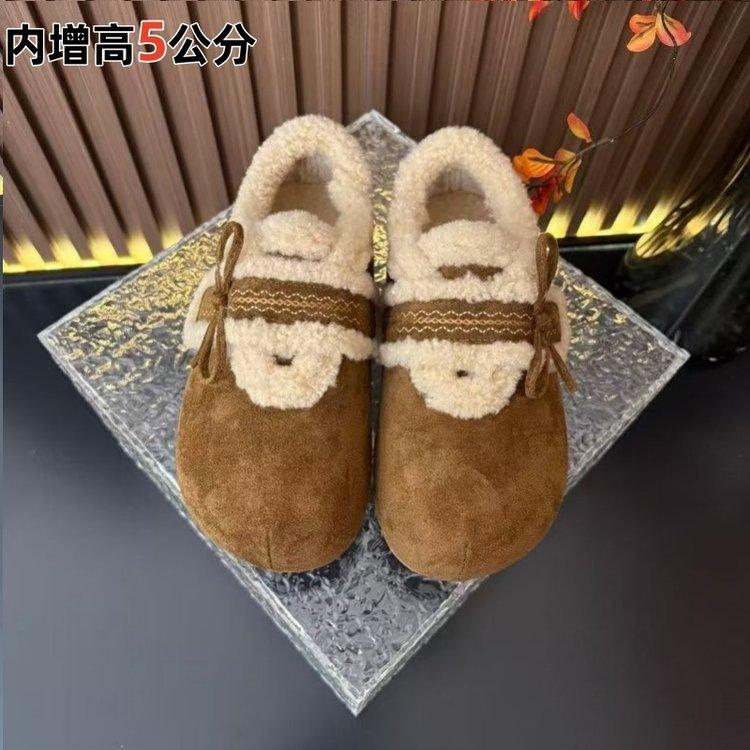 Bow thick-soled inner heightening Birkenstocks cotton shoes new velvet warm outer wear fluffy Mary Jane shoes 40
Bow thick-soled inner heightening Birkenstocks cotton shoes new velvet warm outer wear fluffy Mary Jane shoes 40
