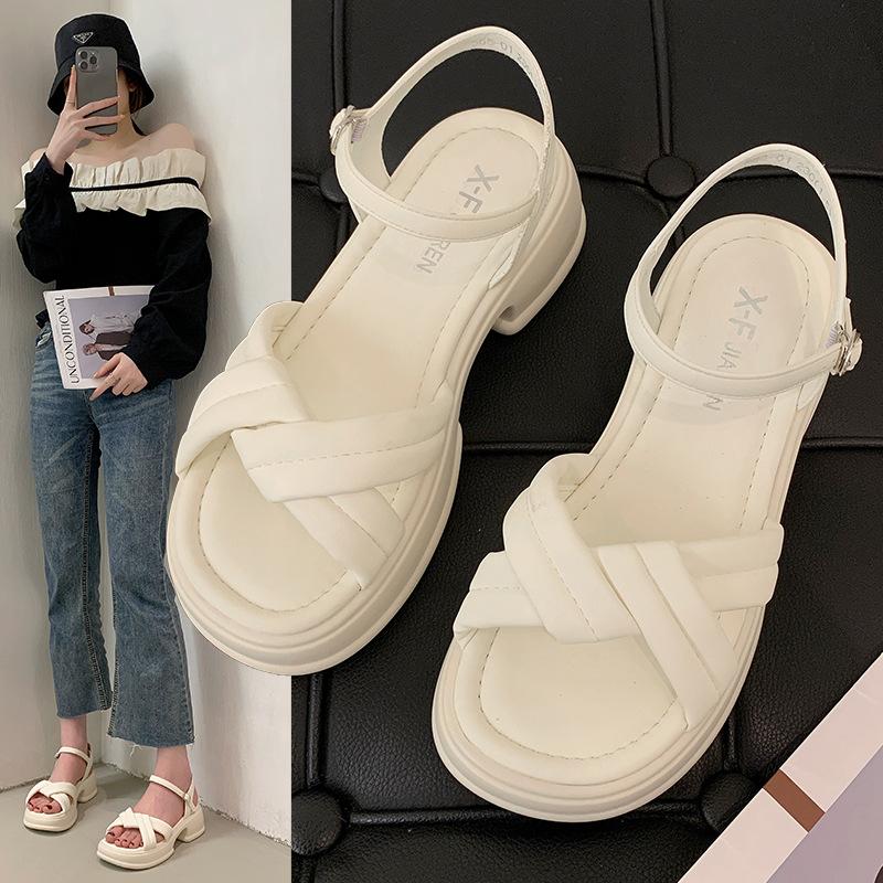 Summer new sandals women s fashion thick-soled one-word buckle cross-toed versatile sandals muffin casual women s shoes 35
Summer new sandals women s fashion thick-soled one-word buckle cross-toed versatile sandals muffin casual women s shoes 35