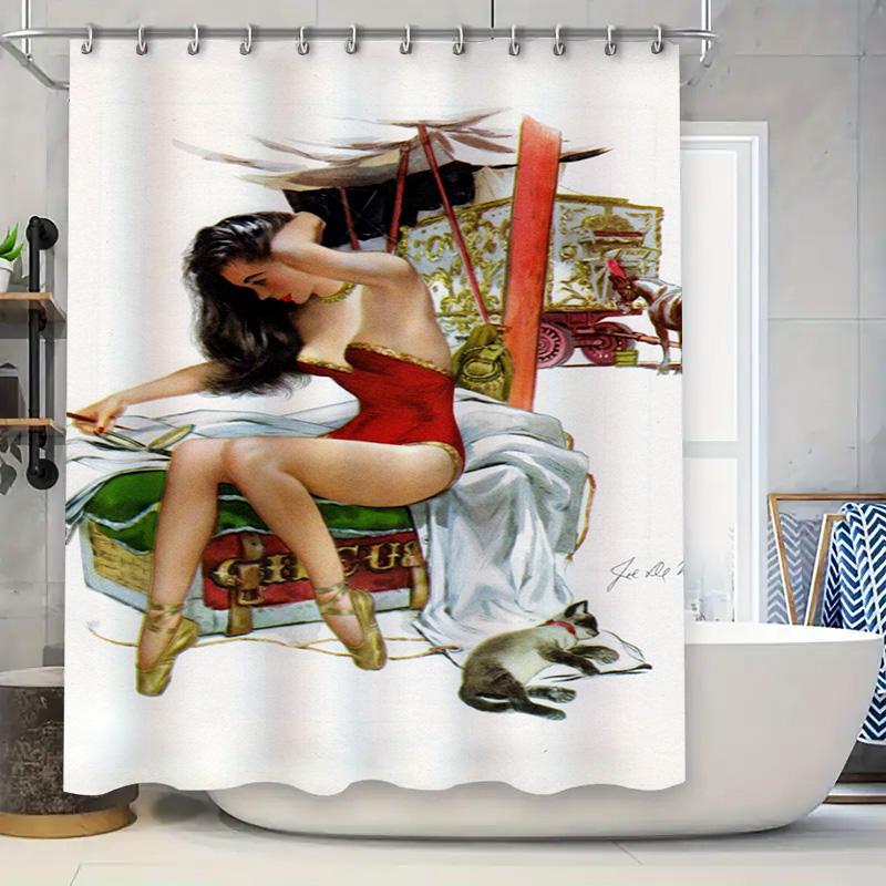Vintage Art Shower Curtain With Elegant Woman And Cat Print Decorative Bathroom Liner For Home Decoration Size: 180 X 240 Cm (La W60H190(CM)-1 Pcs
Vintage Art Shower Curtain With Elegant Woman And Cat Print Decorative Bathroom Liner For Home Decoration Size: 180 X 240 Cm (La W60H190(CM)-1 Pcs