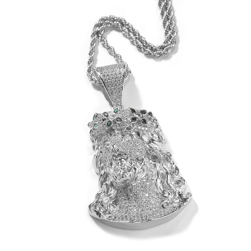 THE BLING KING Religious Jesus Head Pendant Iced Out Two Tone Green Cubic Zirconia Pendant Necklace Hiphop Jewelry 3mm Cuban chain&30inch срібний
THE BLING KING Religious Jesus Head Pendant Iced Out Two Tone Green Cubic Zirconia Pendant Necklace Hiphop Jewelry 3mm Cuban chain&30inch срібний