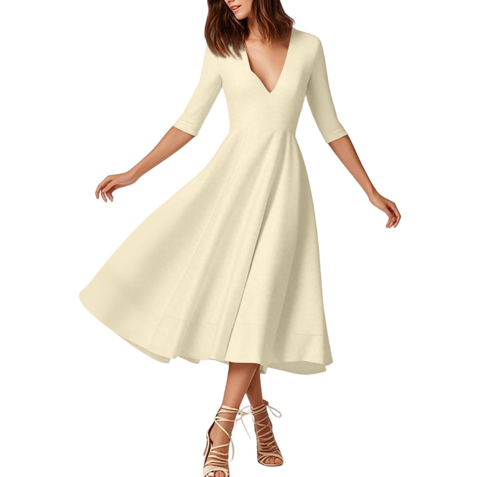 Женское модное платье средней длины со средним рукавом, сексуальное платье с V-образным вырезом XXL бежевый
Женское модное платье средней длины со средним рукавом, сексуальное платье с V-образным вырезом XXL бежевый