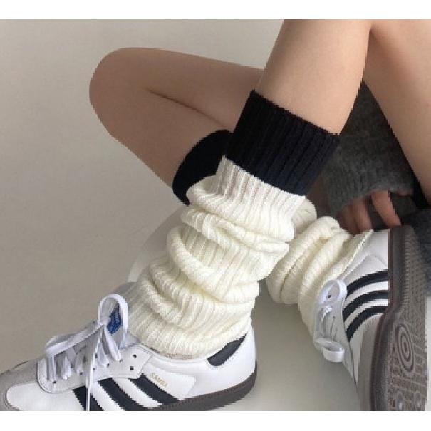 Knitted leg warmers for spring and autumn, woolen color-blocked leg covers, simple and versatile stacked socks, gray warm leg warmers, calf socks b-34-White and Black
Knitted leg warmers for spring and autumn, woolen color-blocked leg covers, simple and versatile stacked socks, gray warm leg warmers, calf socks b-34-White and Black