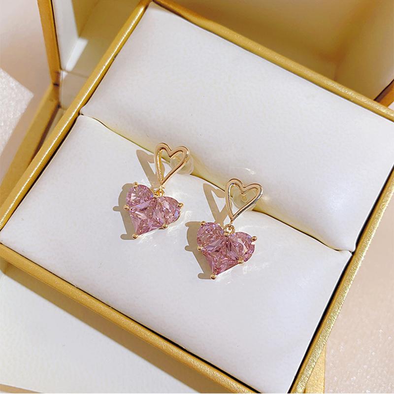 2026 New Premium Pink Zircon Heart-shaped Pendant Earrings Student Girls Sweet Accessories For Party Women s Luxury Set Jewelry
2026 New Premium Pink Zircon Heart-shaped Pendant Earrings Student Girls Sweet Accessories For Party Women s Luxury Set Jewelry