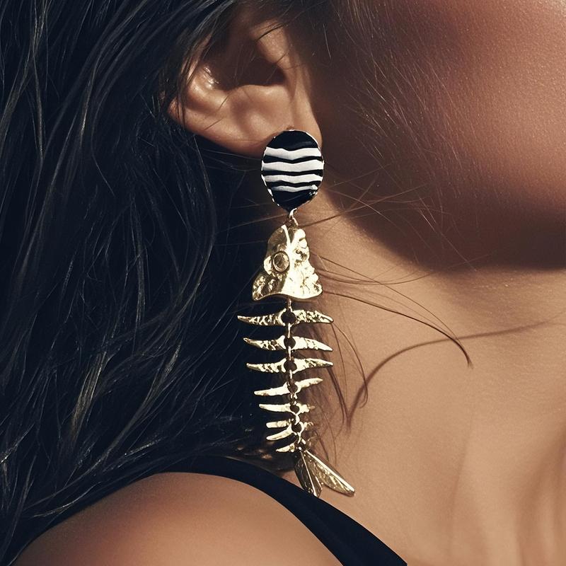 ZAA Vintage Metal Fishbone Shaped Drop Earrings for Women Fashion Summer Beach Party Jewelry 2025 New S019-ER
ZAA Vintage Metal Fishbone Shaped Drop Earrings for Women Fashion Summer Beach Party Jewelry 2025 New S019-ER