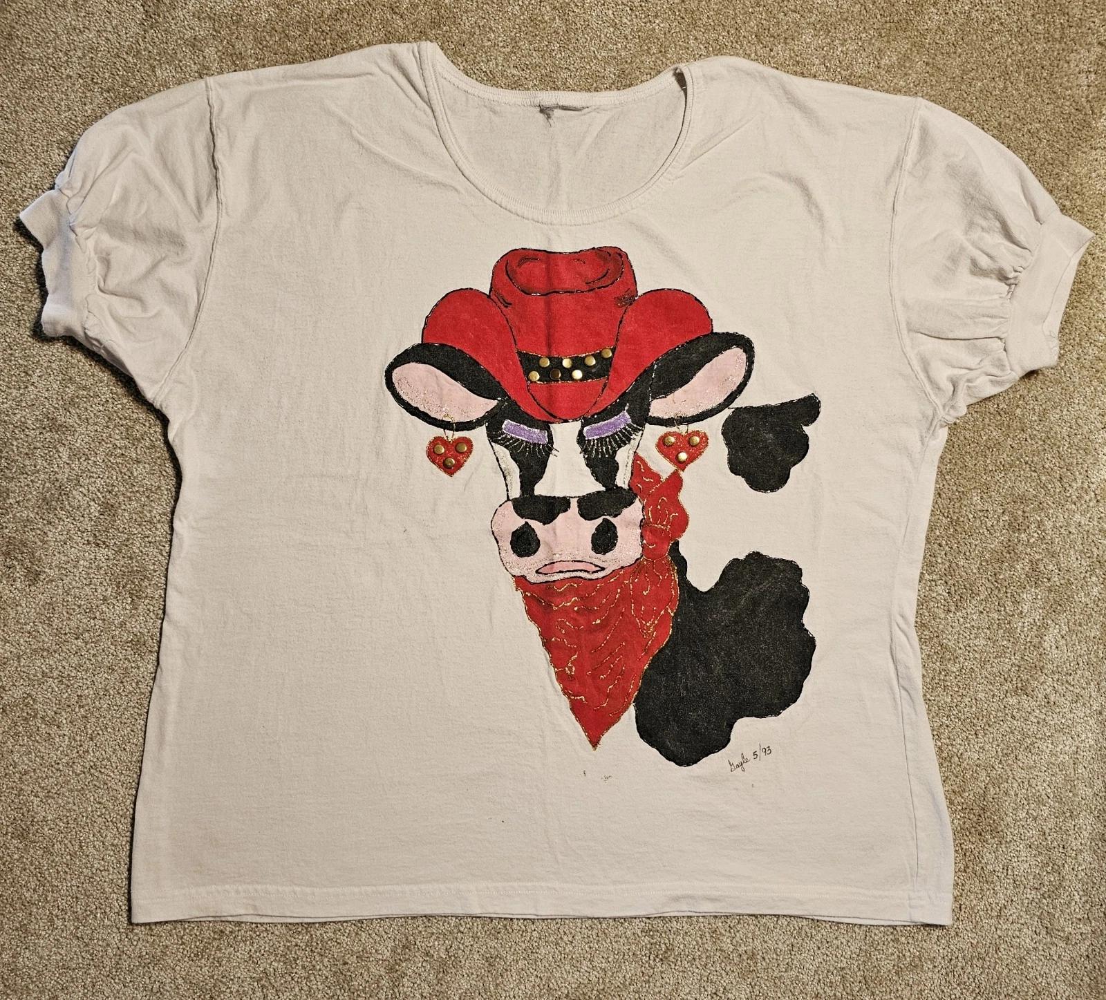 Vintage 90s Hand Painted Cow Art T-shirt Mens XL Grunge Granny 1993 Ironic Funny XL
Vintage 90s Hand Painted Cow Art T-shirt Mens XL Grunge Granny 1993 Ironic Funny XL