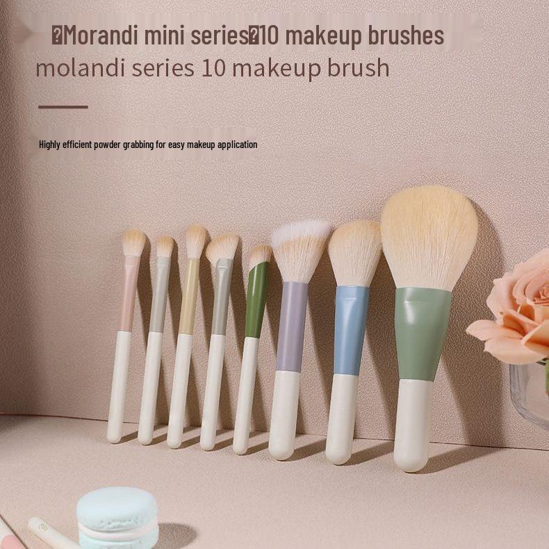 Morandi 10-Piece Mini Portable Makeup Brush Set with Soft Bristles for Eyeshadow - Travel-Friendly.
Morandi 10-Piece Mini Portable Makeup Brush Set with Soft Bristles for Eyeshadow - Travel-Friendly.