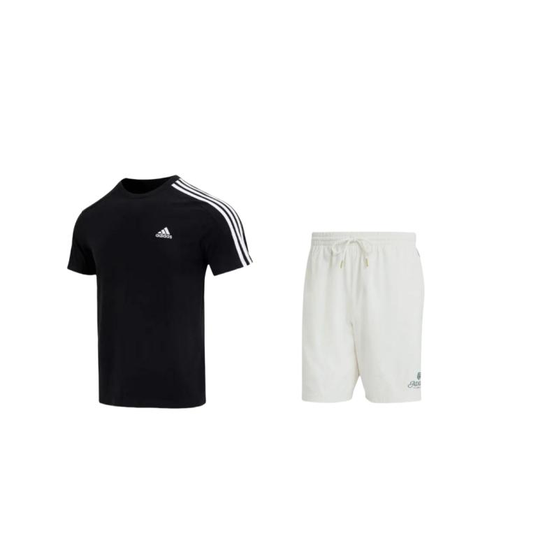 Adidas Solid Color Striped Print Short Sleeve Top American Vintage Knitted Five-Point Shorts Casual Sports Set Men sets IC9334+IS0223 S
Adidas Solid Color Striped Print Short Sleeve Top American Vintage Knitted Five-Point Shorts Casual Sports Set Men sets IC9334+IS0223 S