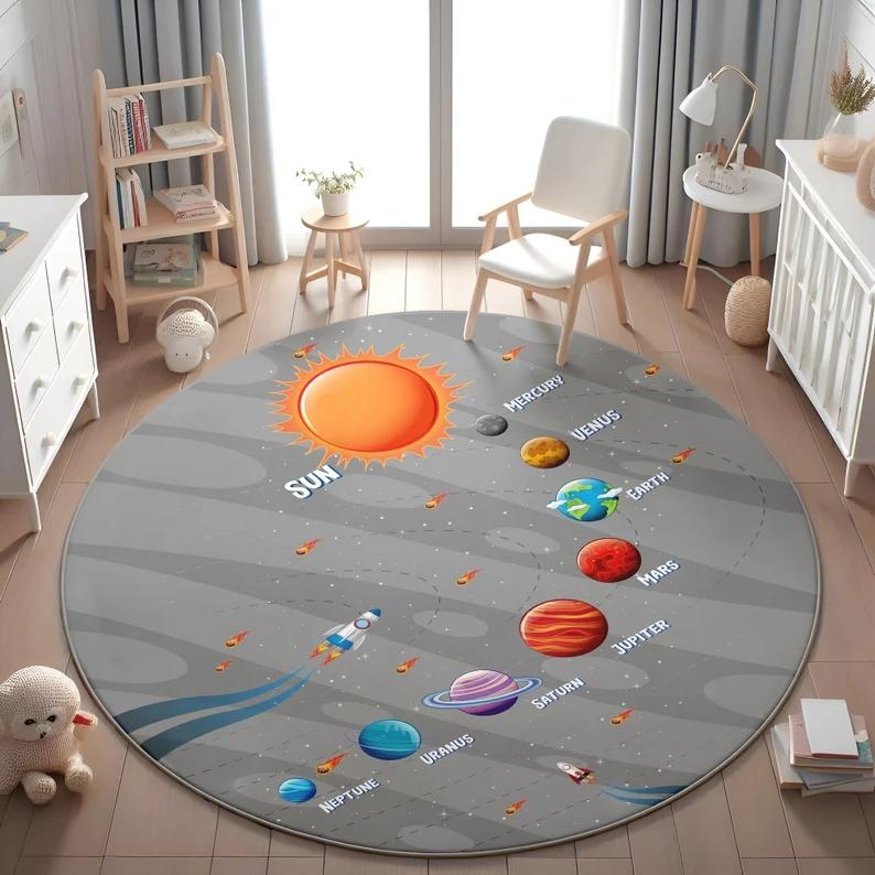 Planets Astronauts Playmat Round Rug Living Room Decor Sofa Rug Kid s Play Mat Boys Bedroom Bedside Rug Play Reading Area Rug 60cmx60cm
Planets Astronauts Playmat Round Rug Living Room Decor Sofa Rug Kid s Play Mat Boys Bedroom Bedside Rug Play Reading Area Rug 60cmx60cm