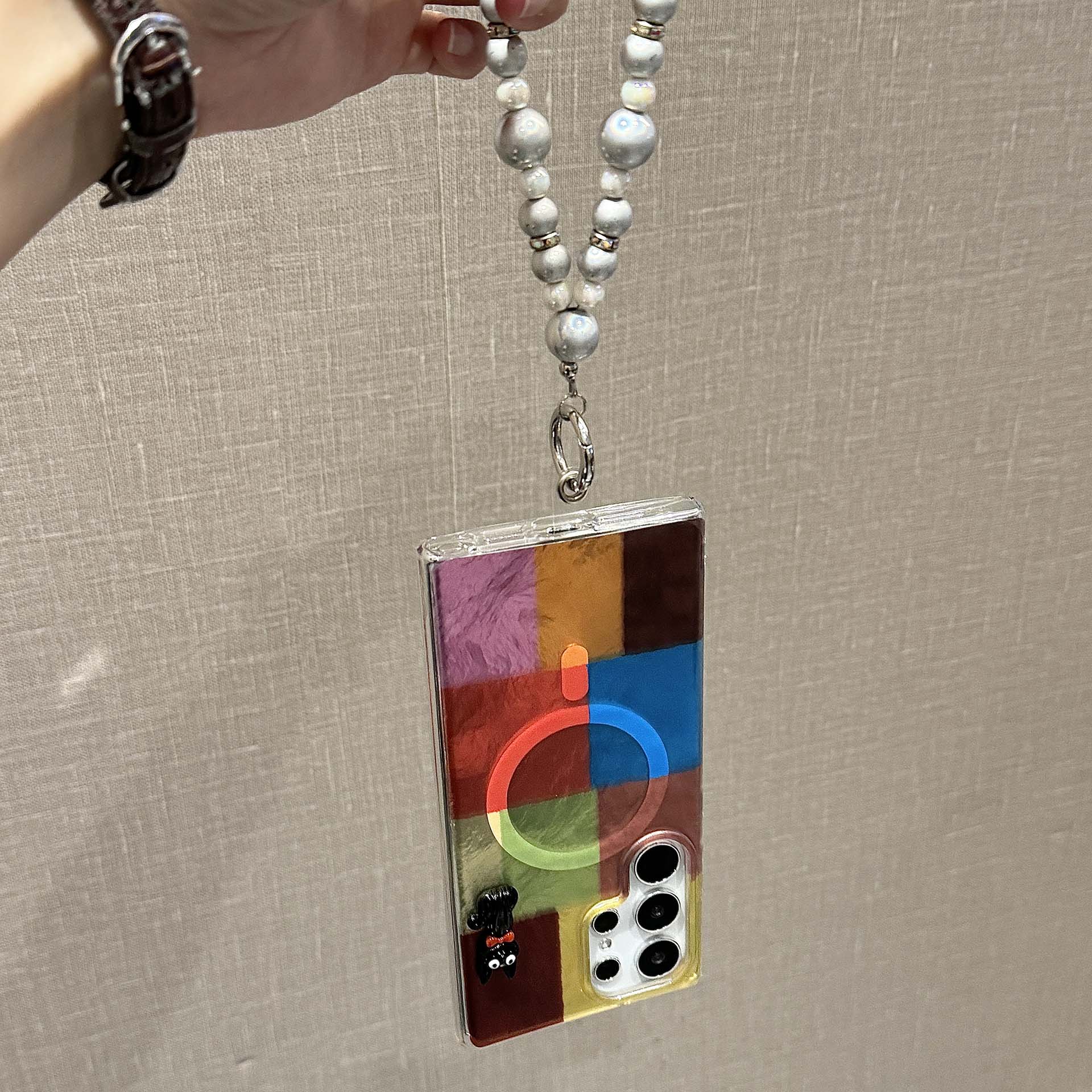 For Samsung Galaxy S24 Ultra Magnetic Case Geometry Pattern PC+TPU Phone Cover with Beads Hand Strap Coloful Geometry Block
For Samsung Galaxy S24 Ultra Magnetic Case Geometry Pattern PC+TPU Phone Cover with Beads Hand Strap Coloful Geometry Block