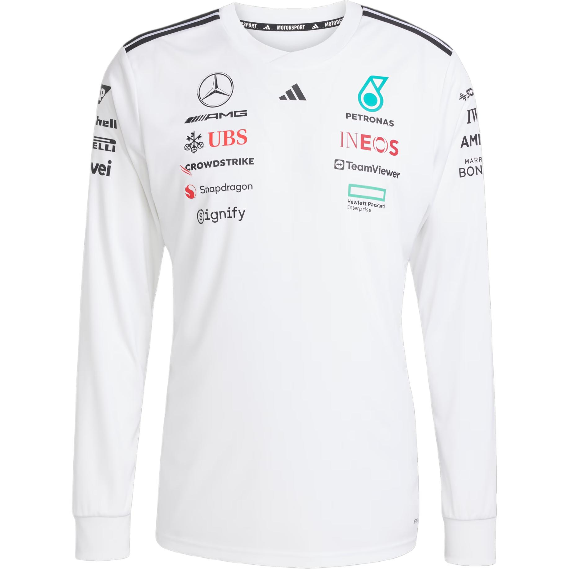 Adidas X Mercedes-Amg Petronas F1 Team Driver Jersey Crew Neck Long Sleeve T-Shirt Men Tops White Black JX5801 S
Adidas X Mercedes-Amg Petronas F1 Team Driver Jersey Crew Neck Long Sleeve T-Shirt Men Tops White Black JX5801 S