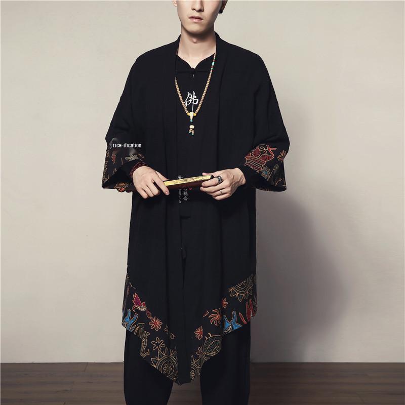 2019 Men s Slim Fit Cotton Linen Printed Cardigan - Chinese Style, Plus Size, Three-Quarter Sleeve L: 130-160 catties чёрный
2019 Men s Slim Fit Cotton Linen Printed Cardigan - Chinese Style, Plus Size, Three-Quarter Sleeve L: 130-160 catties чёрный