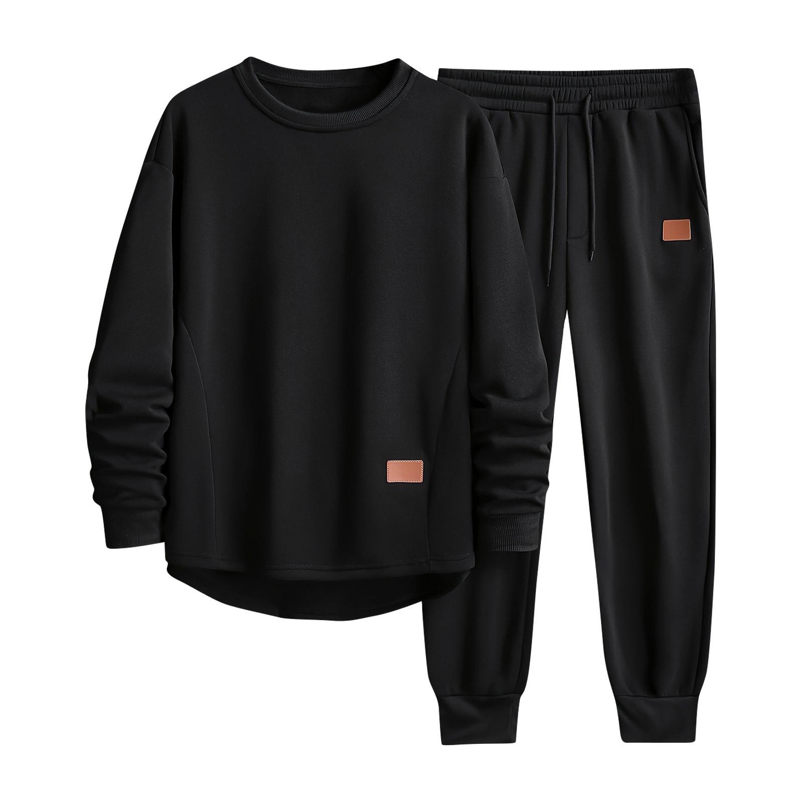 Men s Solid Color Round Neck Suit Casual Sports Long Sleeve Trousers Two Piece Suit L чорний
Men s Solid Color Round Neck Suit Casual Sports Long Sleeve Trousers Two Piece Suit L чорний