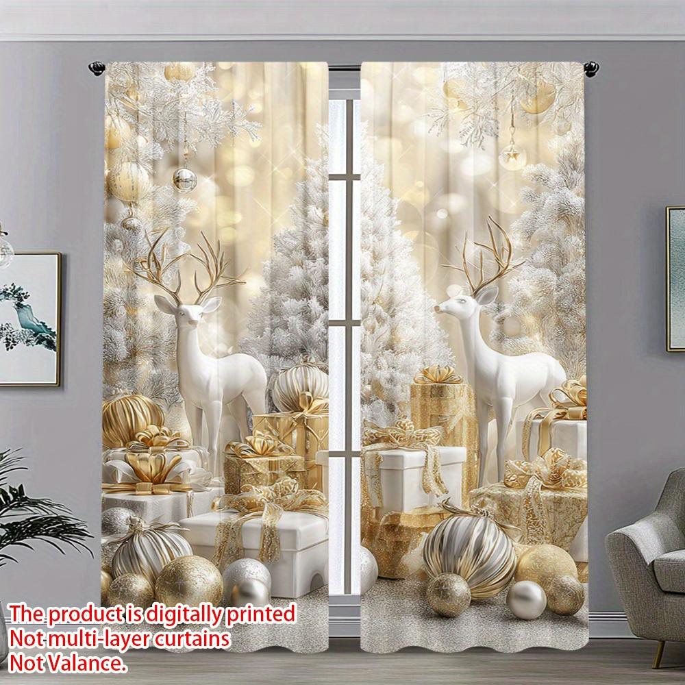 2pcs Christmas Gold Deer Scene Print Sheer Curtains – Perfect for Living Room Bedroom and Vacation Home Decor 100*130 HOOK 1pcs
2pcs Christmas Gold Deer Scene Print Sheer Curtains – Perfect for Living Room Bedroom and Vacation Home Decor 100*130 HOOK 1pcs
