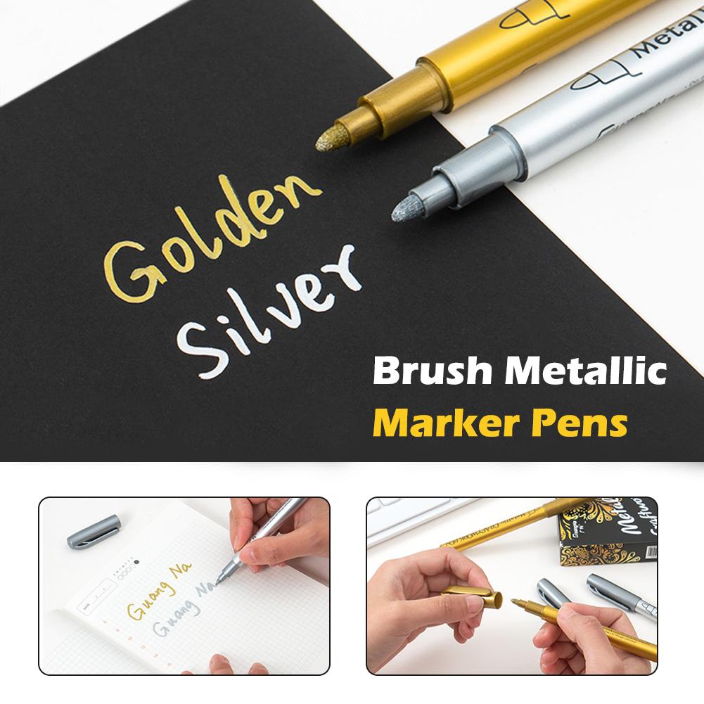 Маркерные ручки Золото Серебро Перманентные художественные маркеры DIY Тканевые маркеры Поделки для художника Illu P7D0 
Маркерные ручки Золото Серебро Перманентные художественные маркеры DIY Тканевые маркеры Поделки для художника Illu P7D0