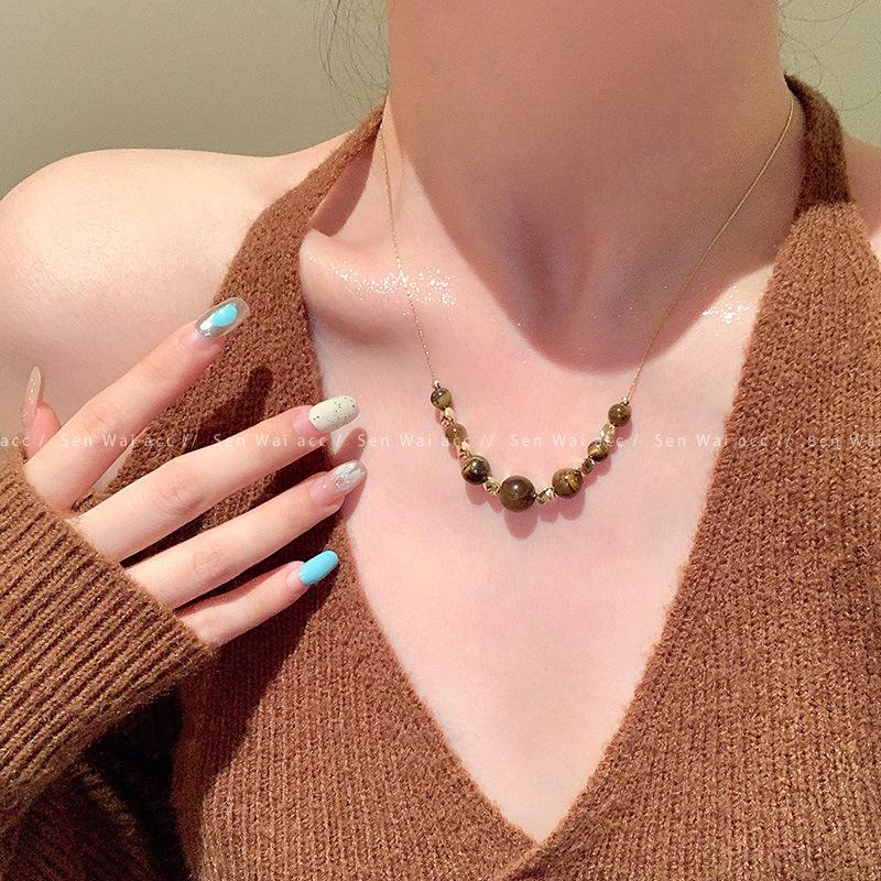 Maillard Tiger s Eye Stone Beaded Necklace Women s 2026 New Popular Sweater Chain Light Luxury Accessories
Maillard Tiger s Eye Stone Beaded Necklace Women s 2026 New Popular Sweater Chain Light Luxury Accessories