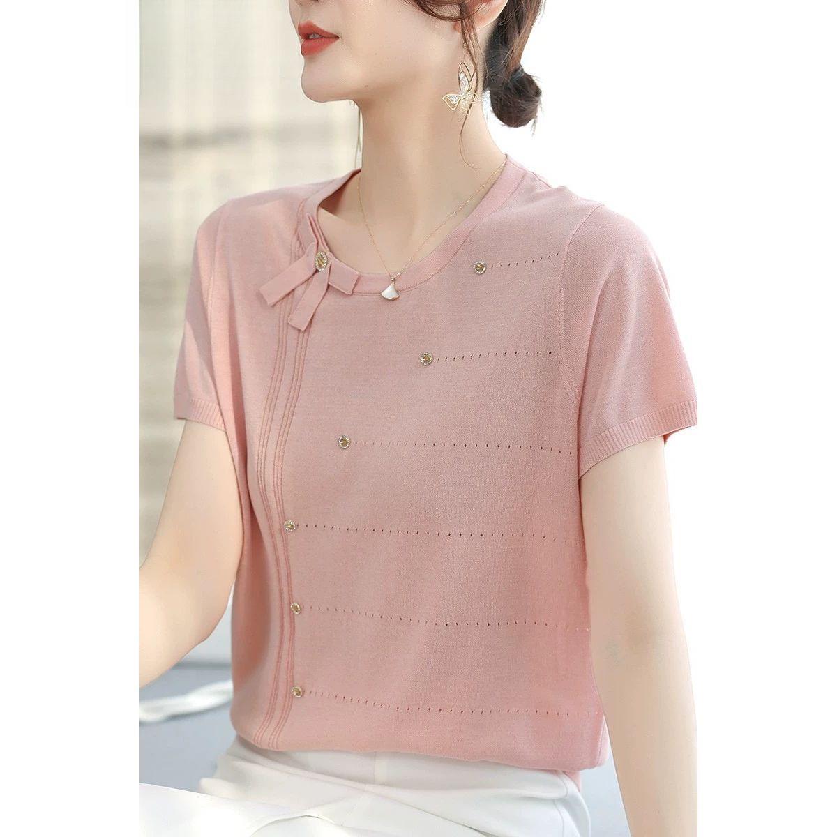Mom s Summer Stylish Knit Ice Silk T-shirt 2026: Elegant Two-piece Short-sleeve Top for Middle-aged and Elderly Women M Recommended weight: 85-100 catties
Mom s Summer Stylish Knit Ice Silk T-shirt 2026: Elegant Two-piece Short-sleeve Top for Middle-aged and Elderly Women M Recommended weight: 85-100 catties
