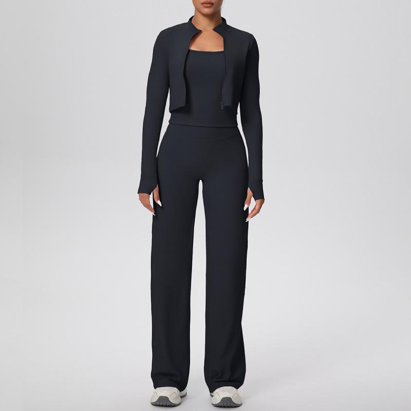 Women s Yoga Set: Cross-Strap Camisole, High-Waist Wide-Leg Pants, Cloud-Feel Zipper Jacket Medium
Women s Yoga Set: Cross-Strap Camisole, High-Waist Wide-Leg Pants, Cloud-Feel Zipper Jacket Medium