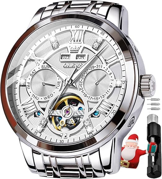 OLEVS Automatic Perpetual Metal Watch for White Men s Watch, Mechanical, & Hand-Winding, Calendar, Skeleton, Band, Retro, Stylish, Men s Watch, білий
OLEVS Automatic Perpetual Metal Watch for White Men s Watch, Mechanical, & Hand-Winding, Calendar, Skeleton, Band, Retro, Stylish, Men s Watch, білий