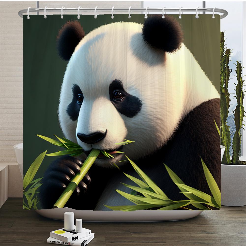 Cute Cartoon Panda Printed Fabric Waterproof Shower Curtain With Hooks For Bathtub Bathroom Screens Home Decor Wall Cloth W60H190(CM)-1 Pcs
Cute Cartoon Panda Printed Fabric Waterproof Shower Curtain With Hooks For Bathtub Bathroom Screens Home Decor Wall Cloth W60H190(CM)-1 Pcs