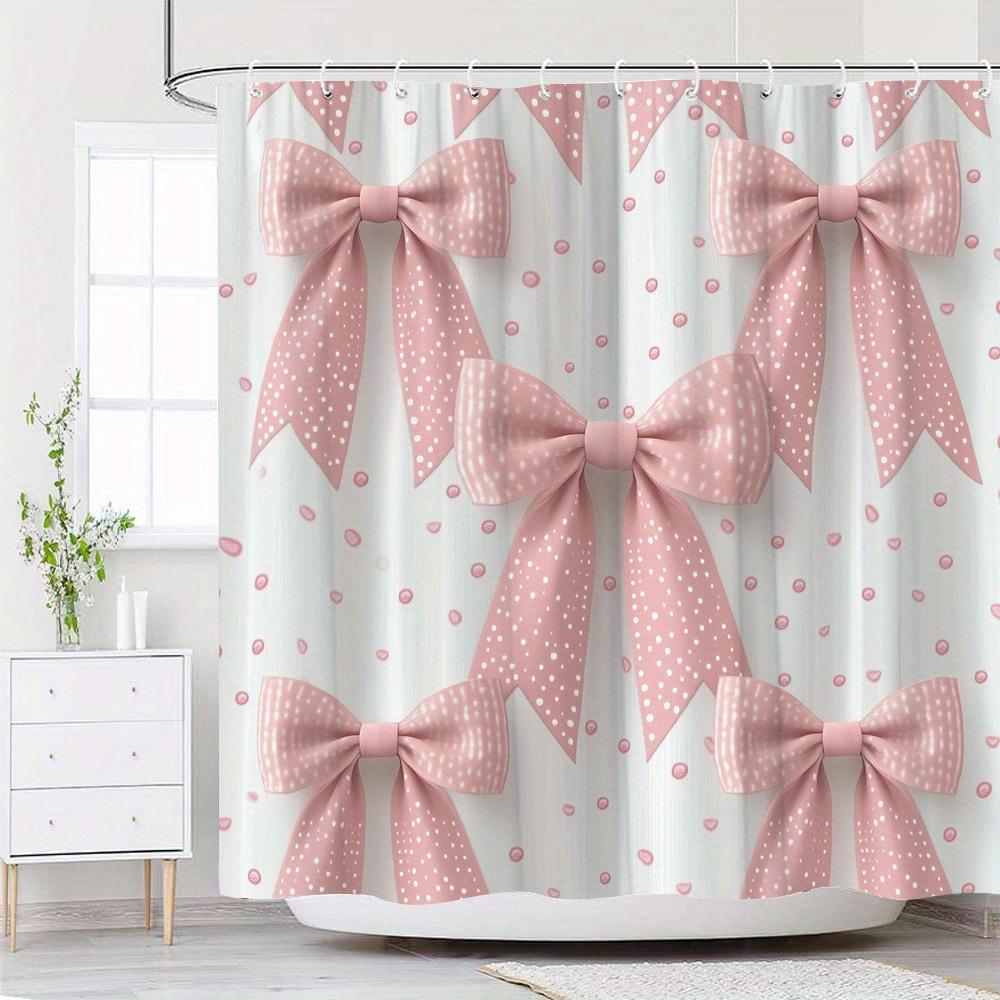 1Pc Pink Bows Shower Curtain - White Polka Dots, Soft Pastels, Polyester, 70X70 , 12 Hooks W60H190(CM)-1 Pcs
1Pc Pink Bows Shower Curtain - White Polka Dots, Soft Pastels, Polyester, 70X70 , 12 Hooks W60H190(CM)-1 Pcs