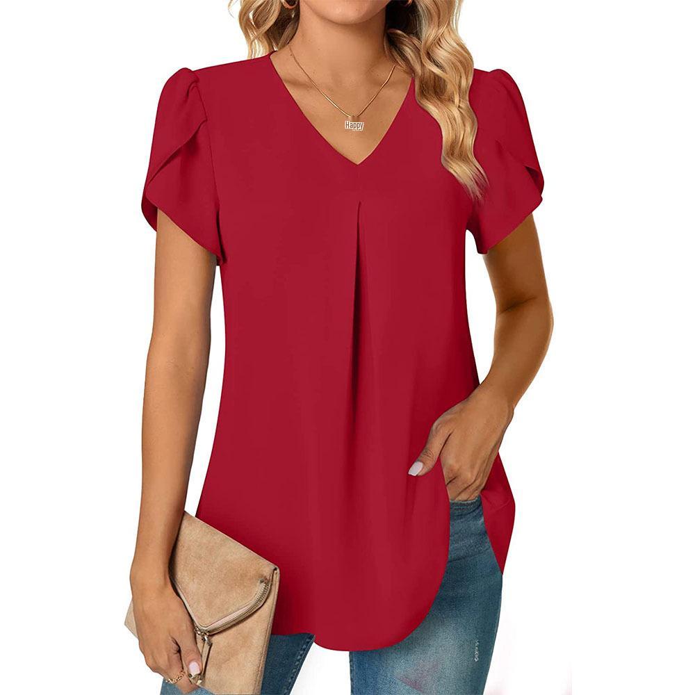 Women s V-Neck Short Sleeve Chiffon Patchwork T-Shirt - Summer Solid Color Bestseller M червоний
Women s V-Neck Short Sleeve Chiffon Patchwork T-Shirt - Summer Solid Color Bestseller M червоний