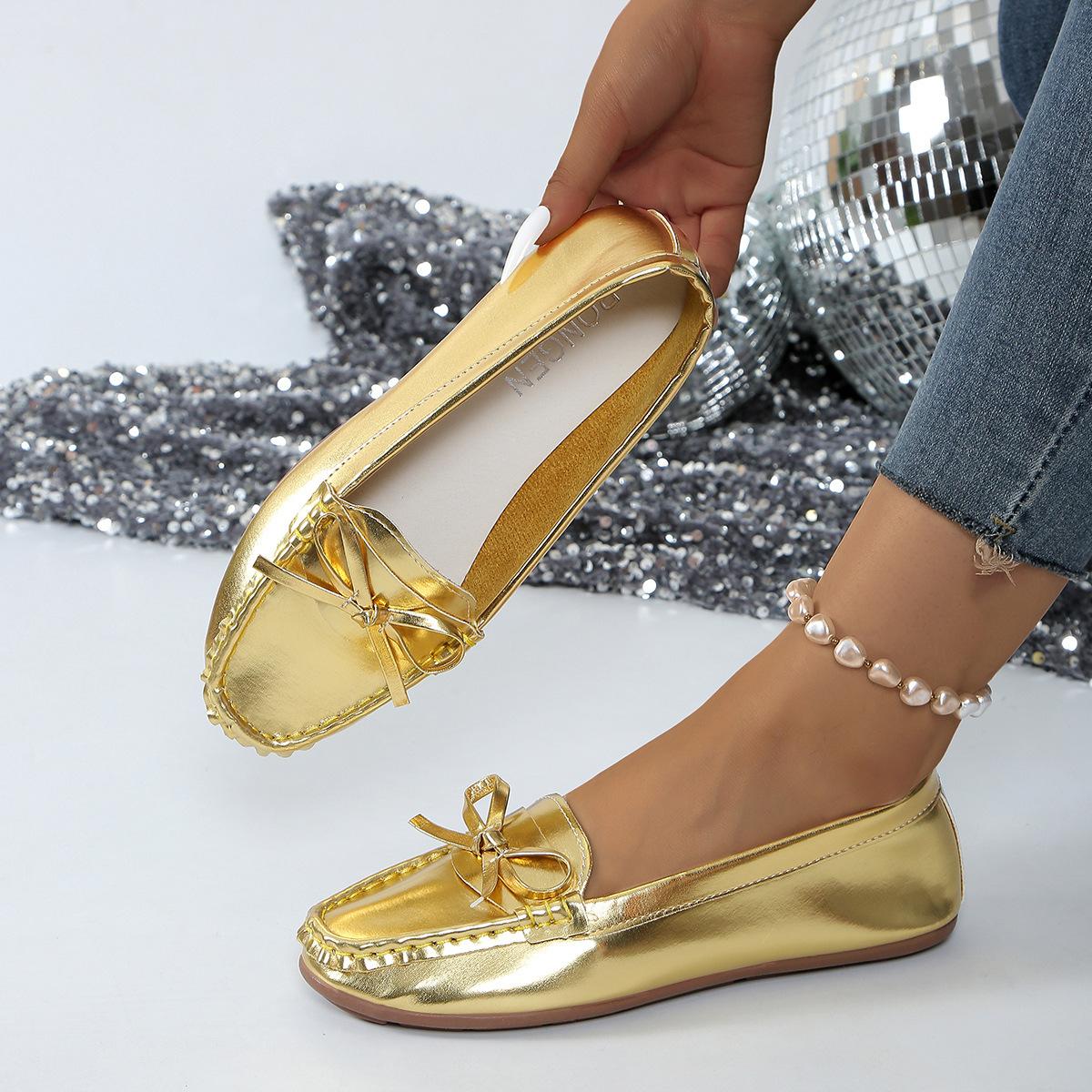 Женские повседневные туфли на плоской подошве, новые летние туфли без застежек с круглым носком для женщин, уличные туфли больших размеров с бабочкой и узлом-бабочкой, женские мокасины 43 золотой
Женские повседневные туфли на плоской подошве, новые летние туфли без застежек с круглым носком для женщин, уличные туфли больших размеров с бабочкой и узлом-бабочкой, женские мокасины 43 золотой