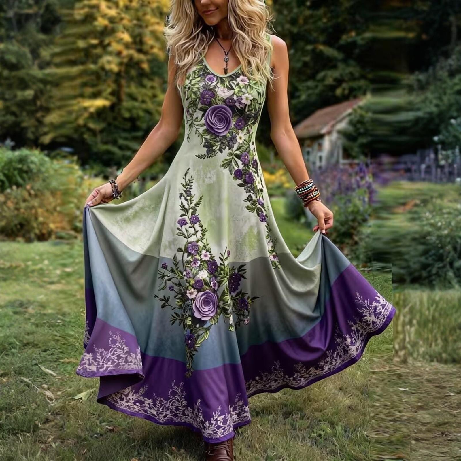 Plus Size Sleeveless Maxi Dress Floral Print V Neck Long Dress Elegant Casual Summer Dress for Women XXXXL
Plus Size Sleeveless Maxi Dress Floral Print V Neck Long Dress Elegant Casual Summer Dress for Women XXXXL