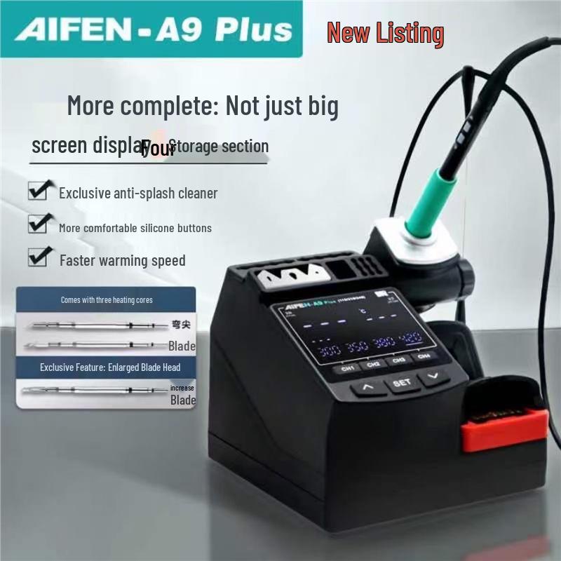 AIFEN-A9 Plus Soldering Station: Electric Iron Handle C115/C210/C245, Speed Work A9 - New Upgrade
AIFEN-A9 Plus Soldering Station: Electric Iron Handle C115/C210/C245, Speed Work A9 - New Upgrade