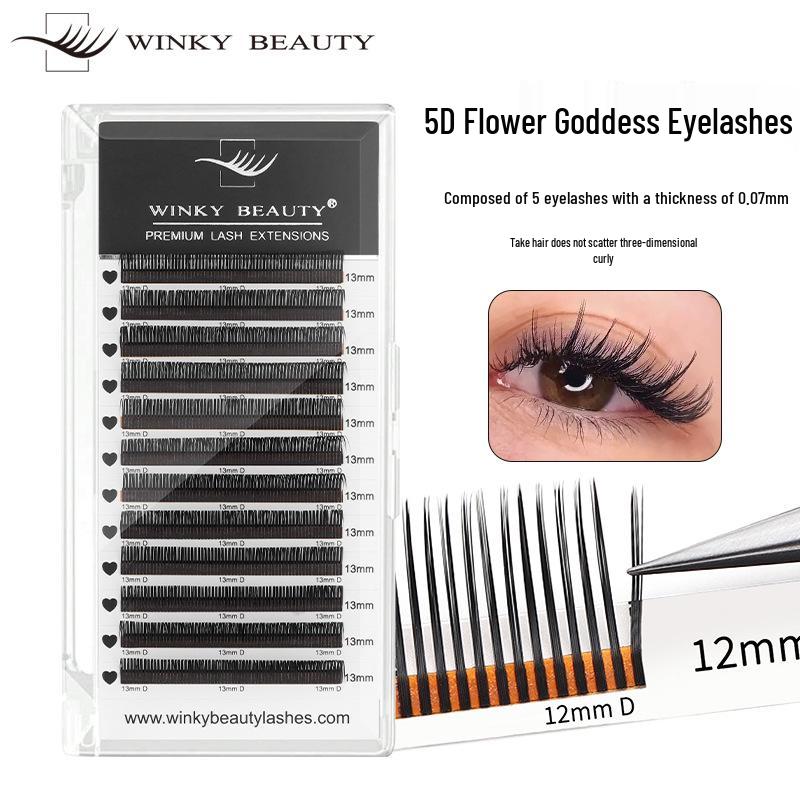 5D Flower Goddess Velvet-Like Manga Fairy Eyelash Extensions: Soft, Non-Scattering Single Cluster with 5 Roots for Salon Use. 11mm
5D Flower Goddess Velvet-Like Manga Fairy Eyelash Extensions: Soft, Non-Scattering Single Cluster with 5 Roots for Salon Use. 11mm