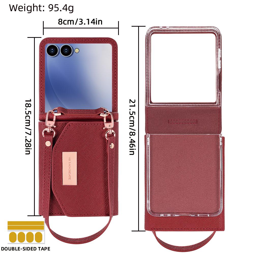 Women s Fashionable Artificial PU Leather Wallet Phone Case Cover Compatible With Galaxy Z Flip 7/6/5/4/3 Case With Wrist Strap Galaxy Z Flip3 5G темно-червоний колір
Women s Fashionable Artificial PU Leather Wallet Phone Case Cover Compatible With Galaxy Z Flip 7/6/5/4/3 Case With Wrist Strap Galaxy Z Flip3 5G темно-червоний колір