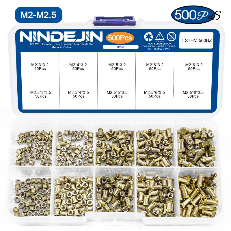 NINDEJIN 450/500pcs Brass Insert Nuts Kit Female Threaded Insert Set Knurled Nuts Assortment Kit
NINDEJIN 450/500pcs Brass Insert Nuts Kit Female Threaded Insert Set Knurled Nuts Assortment Kit