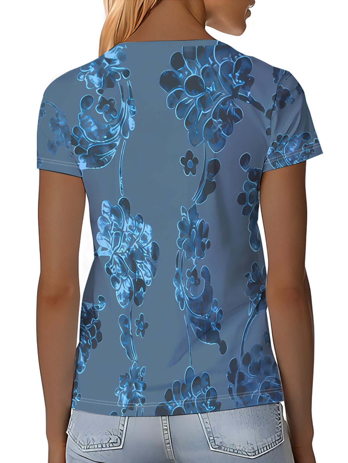 Women S Blue Floral Print Short Sleeve T-Shirt. Fashionable And Versatile. Easy And Trendy. Women S Short Sleeve T-Shirt. Fashionable Item. a Beautifu S дубильная кора
Women S Blue Floral Print Short Sleeve T-Shirt. Fashionable And Versatile. Easy And Trendy. Women S Short Sleeve T-Shirt. Fashionable Item. a Beautifu S дубильная кора