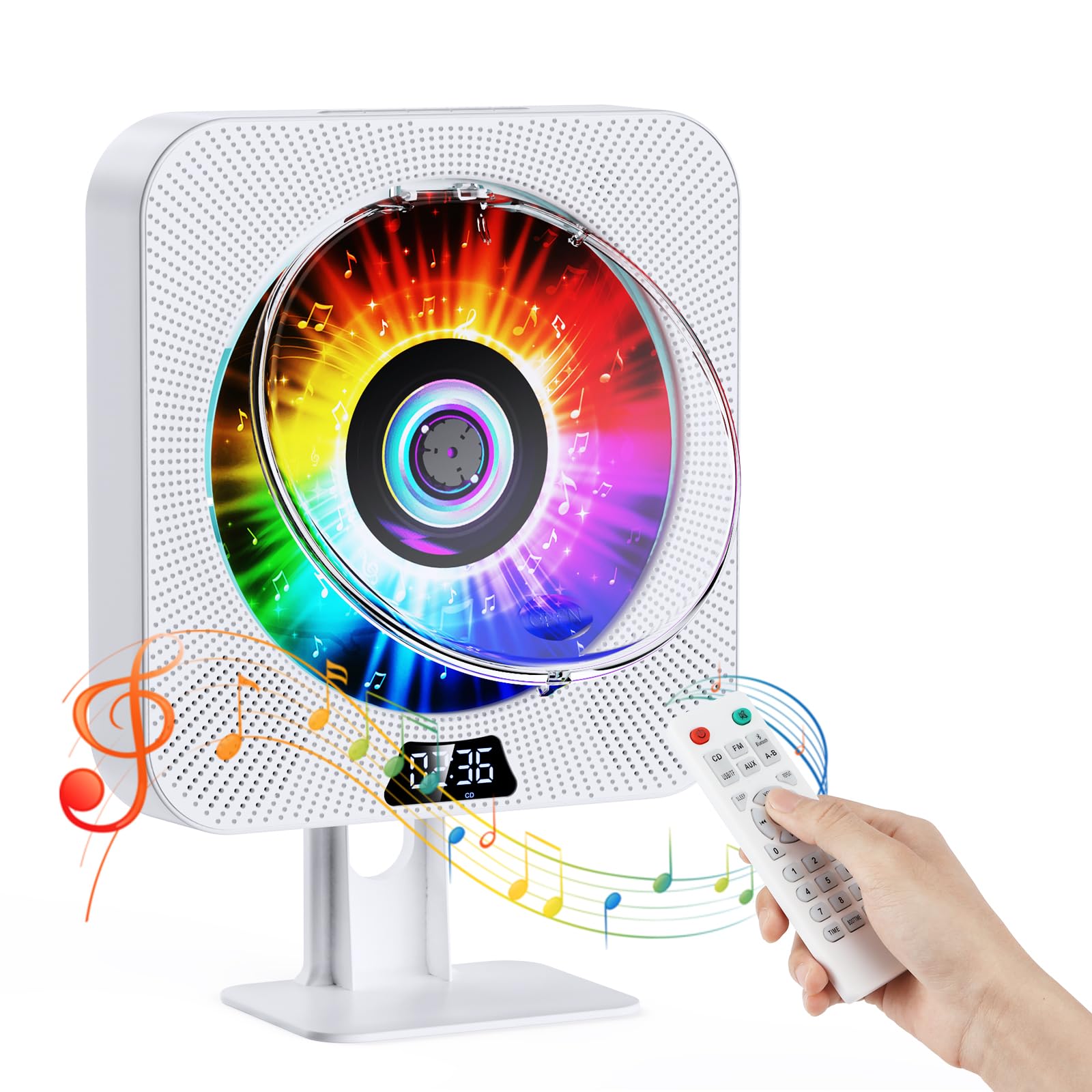 Gueray CD player Compatible with both Bluetooth transmission and reception and tabletop type speaker Stylish CD player Compatible with cards FM radio
Gueray CD player Compatible with both Bluetooth transmission and reception and tabletop type speaker Stylish CD player Compatible with cards FM radio