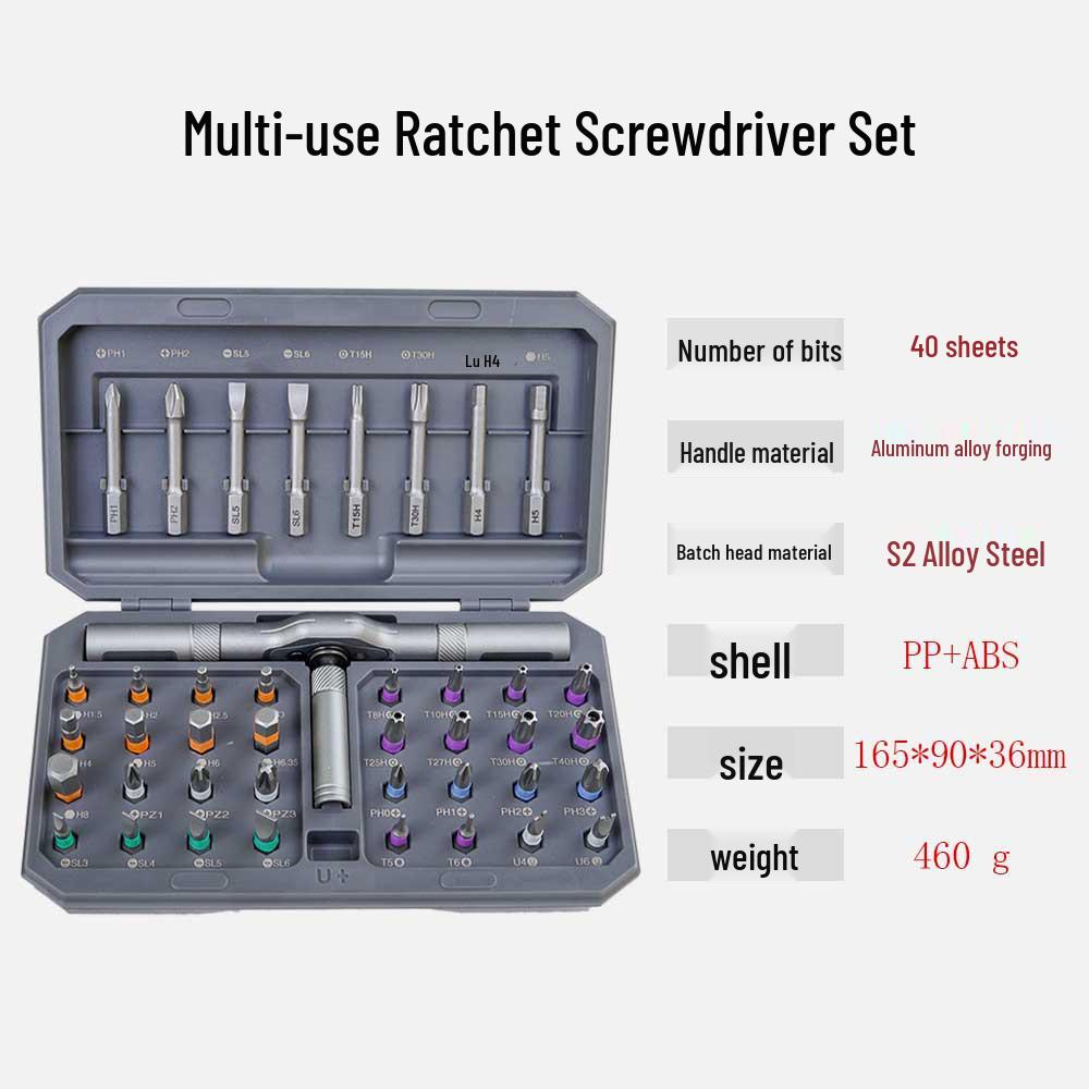 42-in-1 Multi-Functional Ratchet Screwdriver Set for Mobile Phones
42-in-1 Multi-Functional Ratchet Screwdriver Set for Mobile Phones