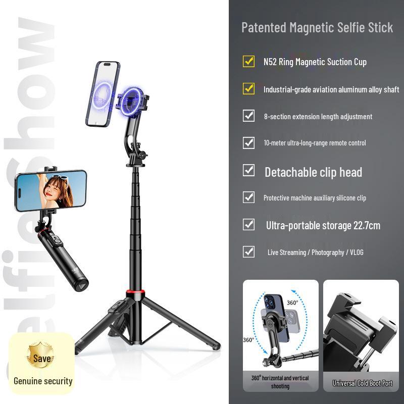 Bright Spot Magnetic Selfie Stick: Floor Tripod, Bluetooth Gadget & Desktop Phone Holder - Perfect for Custom Gifts
Bright Spot Magnetic Selfie Stick: Floor Tripod, Bluetooth Gadget & Desktop Phone Holder - Perfect for Custom Gifts