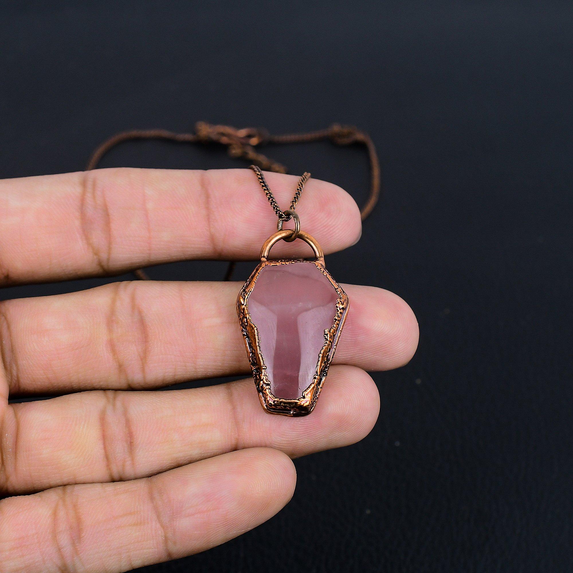 Rose Quartz Jewelry, Copper Electroformed Pendant Handmade Gemstone Jewelry, Gifts For Wife Brand New Pendant 2.55 Inches
Rose Quartz Jewelry, Copper Electroformed Pendant Handmade Gemstone Jewelry, Gifts For Wife Brand New Pendant 2.55 Inches