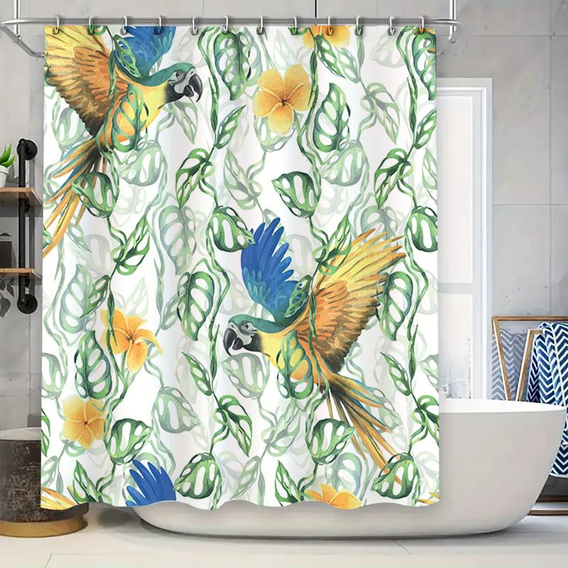 Vivid Parrot Leaves Bath Curtain Set For Bathroom Decor Waterproof Fabric Shower Curtains With Hooks Perfect Gift For Home Impro W60H190(CM)-1 Pcs
Vivid Parrot Leaves Bath Curtain Set For Bathroom Decor Waterproof Fabric Shower Curtains With Hooks Perfect Gift For Home Impro W60H190(CM)-1 Pcs