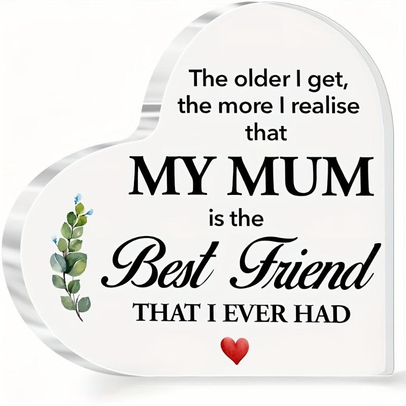2D Flat, My Mum Is The Best Friend I Ever Had Heart-Shaped Acrylic Plaque, Suitable for Wall Decoration, Porch, Room, Villa, Accents Home, Hallway, 10*10CM
2D Flat, My Mum Is The Best Friend I Ever Had Heart-Shaped Acrylic Plaque, Suitable for Wall Decoration, Porch, Room, Villa, Accents Home, Hallway, 10*10CM