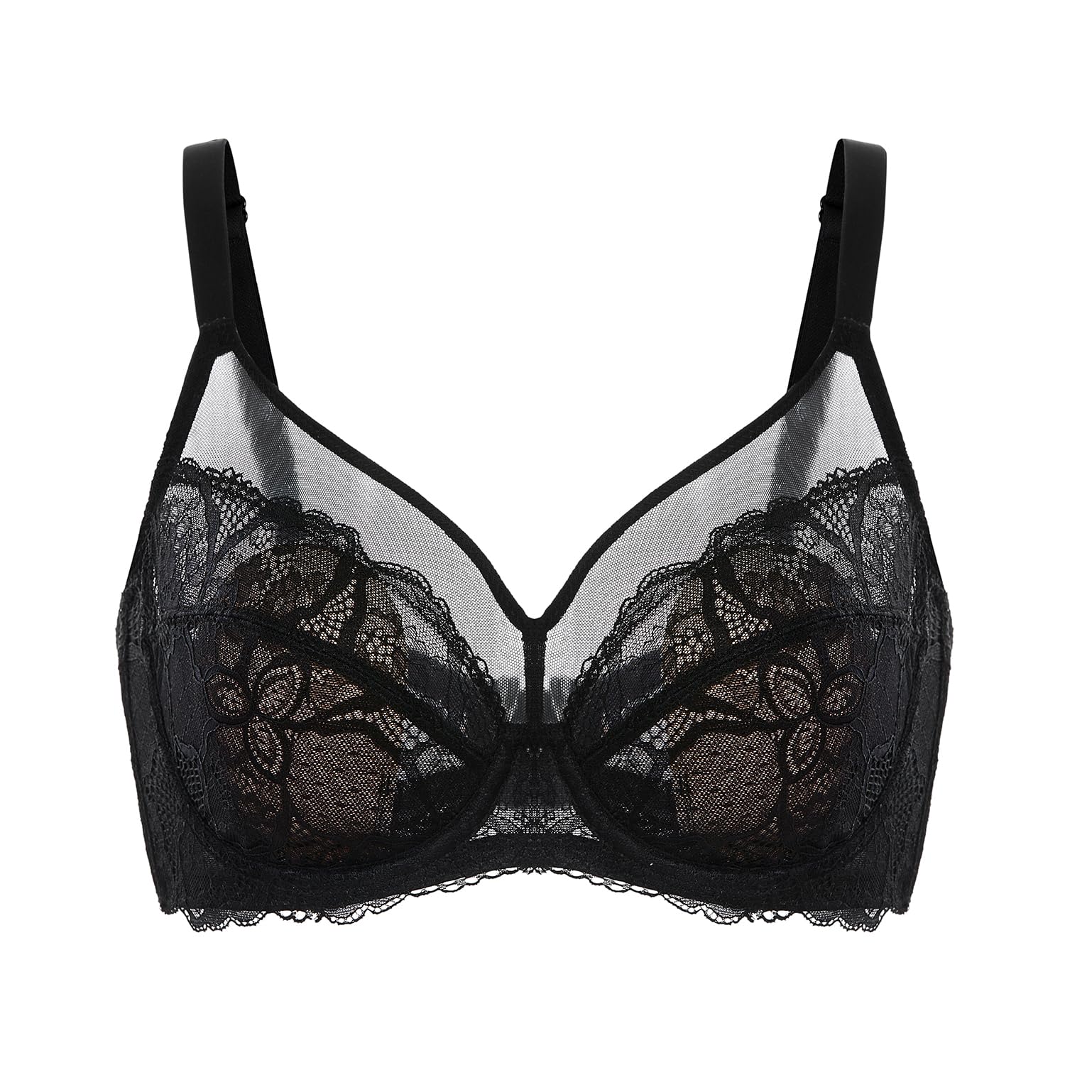 DOBREVA Кружевной цветочный бюстгальтер большого размера на косточках и с просвечивающими подушечками E90, Меньший, Черный, чёрный
DOBREVA Кружевной цветочный бюстгальтер большого размера на косточках и с просвечивающими подушечками E90, Меньший, Черный, чёрный